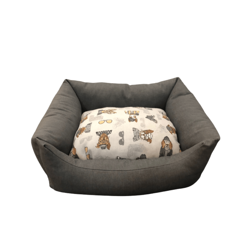 Cama Retangular de Ganga Cinzenta (vários padrões) - Conforto Dos Patudos