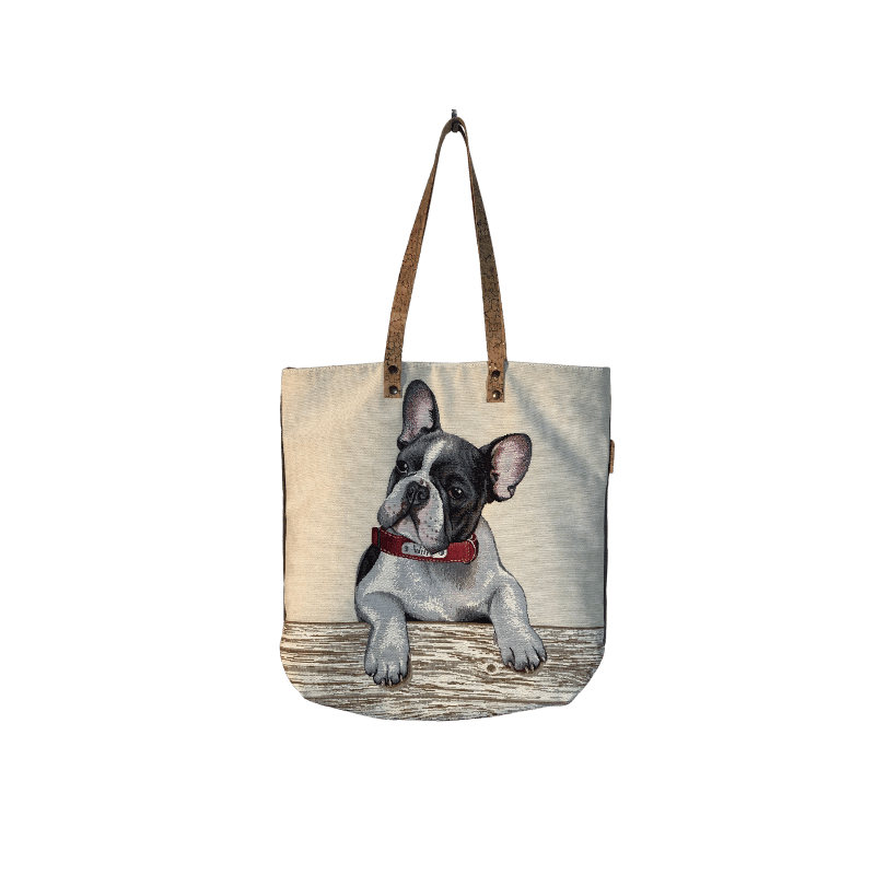 Bolsa de ombro padrão cão bulldog francês - Conforto Dos Patudos
