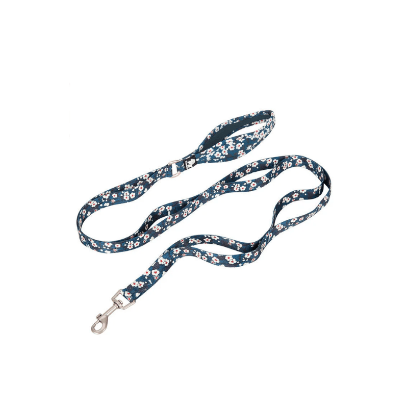 Trela Truelove Azul Com Flores - Conforto Dos Patudos