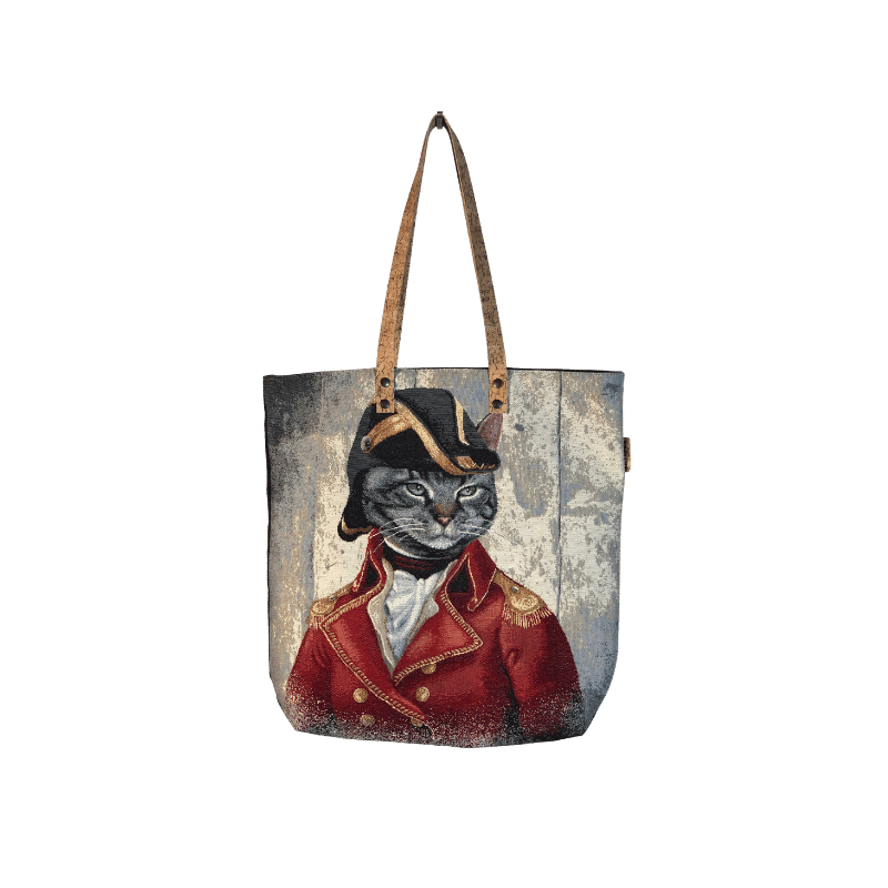 Bolsa de ombro padrão gato realeza - Conforto Dos Patudos