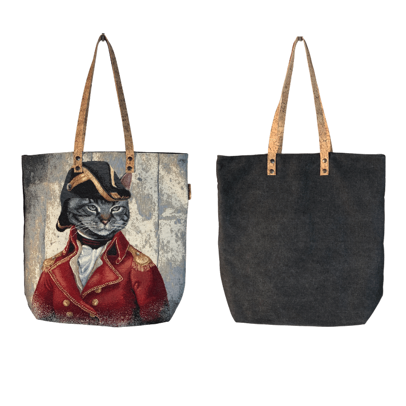 Bolsa de ombro padrão gato realeza - Conforto Dos Patudos