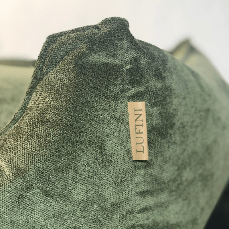 Cama Retangular Verde LUFINI (Personalizável) - Conforto Dos Patudos