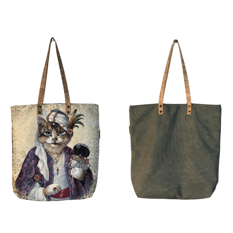 Bolsa de ombro padrão gato do deserto - Conforto Dos Patudos