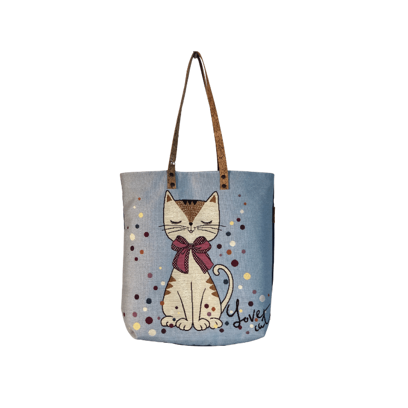 Bolsa de ombro padrão love cat - Conforto Dos Patudos