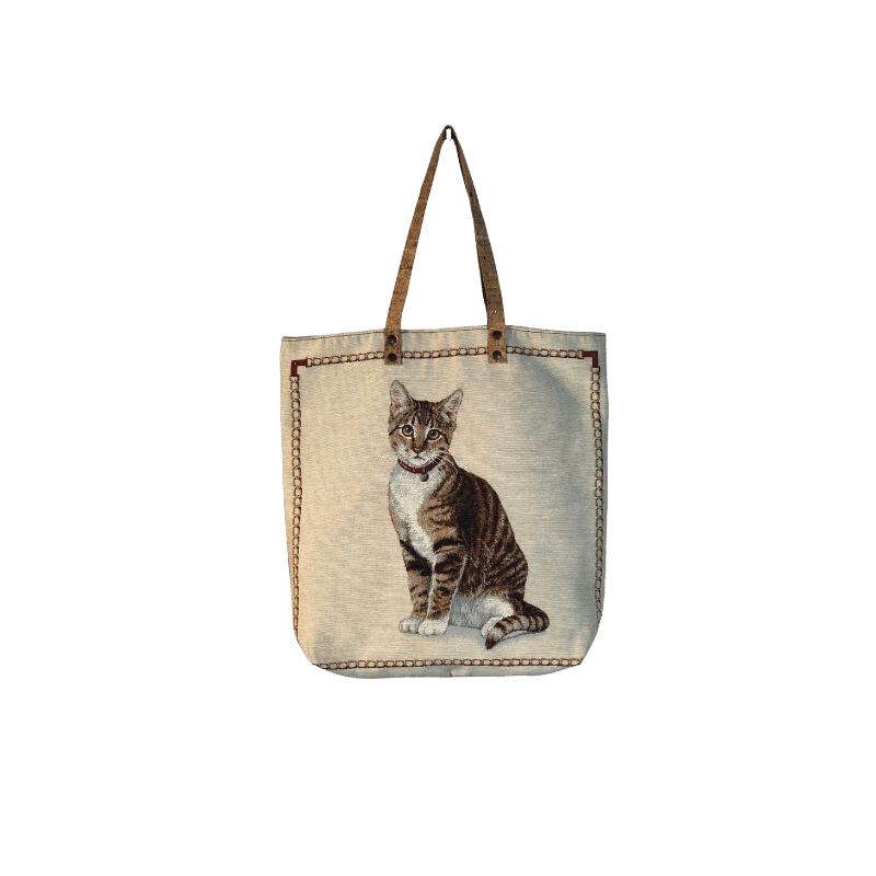 Bolsa de ombro padrão gato tigresa - Conforto Dos Patudos