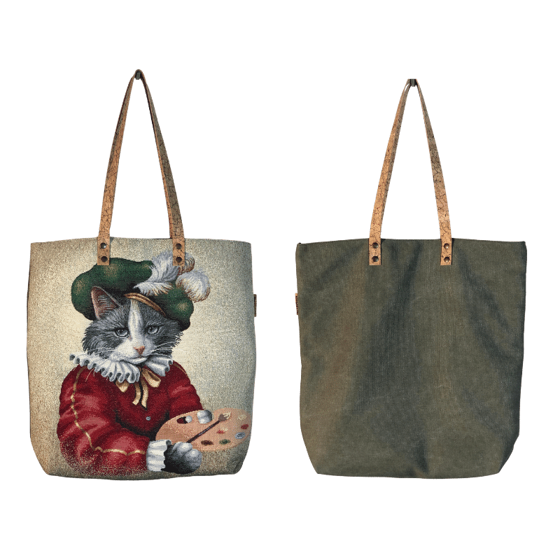 Bolsa de ombro padrão gato pintor - Conforto Dos Patudos
