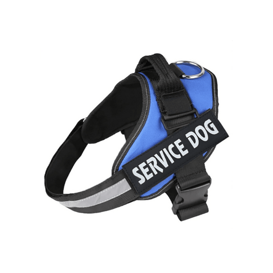Peitoral/Coleira Arnês Service Dog Azul - Conforto Dos Patudos