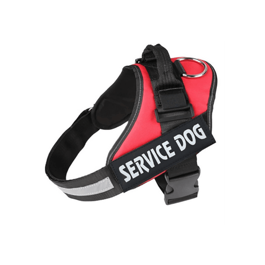Peitoral/Coleira Arnês Service Dog Vermelho - Conforto Dos Patudos