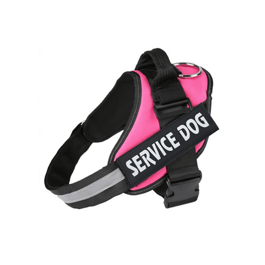 Peitoral/Coleira Arnês Service Dog Rosa - Conforto Dos Patudos