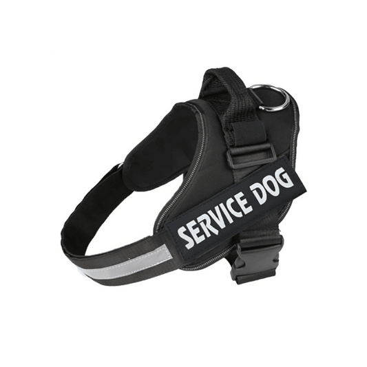 Peitoral/Coleira Arnês Service Dog Preto - Conforto Dos Patudos