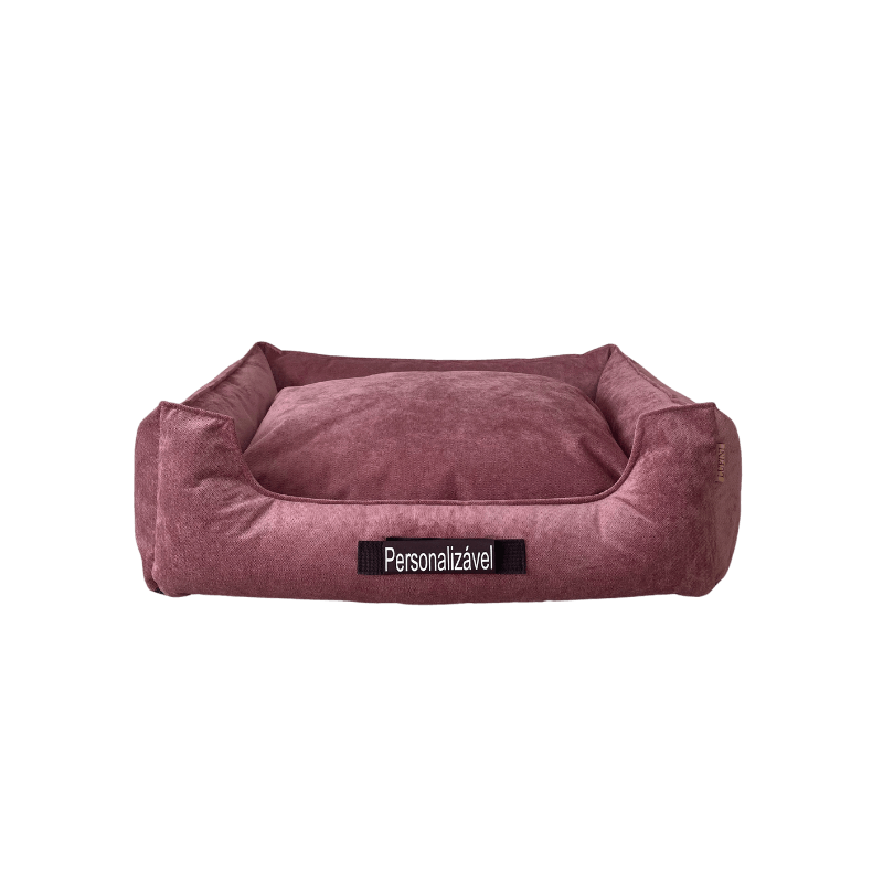 Cama Retangular Rosa LUFINI (Personalizável) - Conforto Dos Patudos