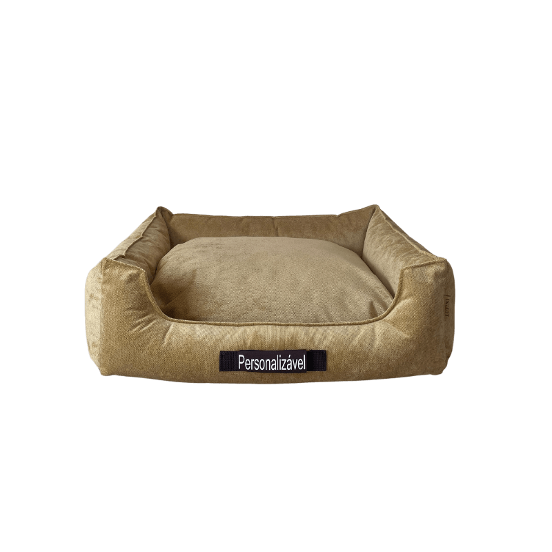 Cama Retangular Amarela LUFINI (Personalizável) - Conforto Dos Patudos