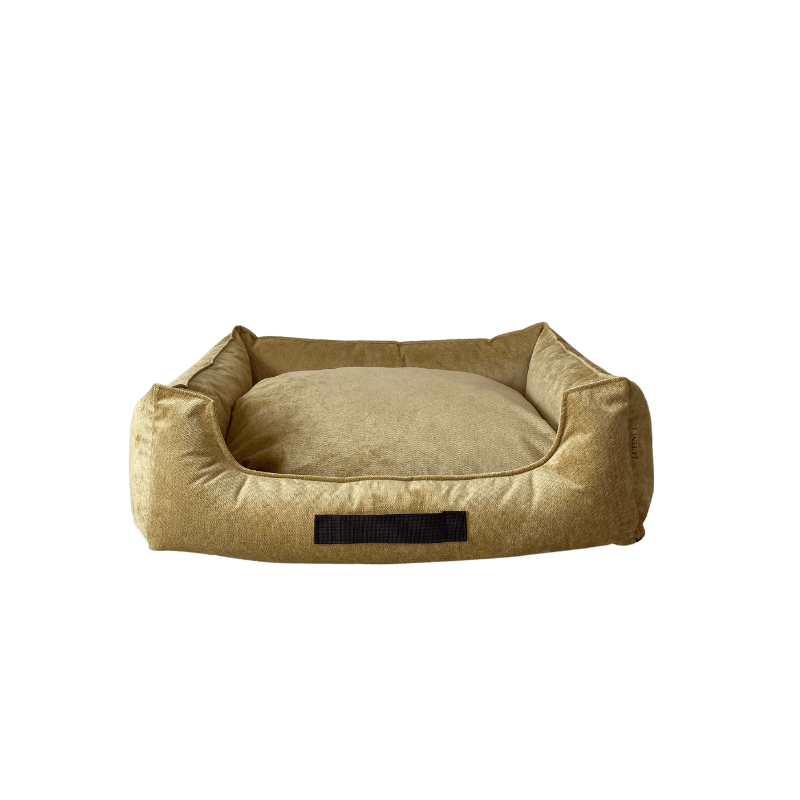 Cama Retangular Amarela LUFINI (Personalizável) - Conforto Dos Patudos