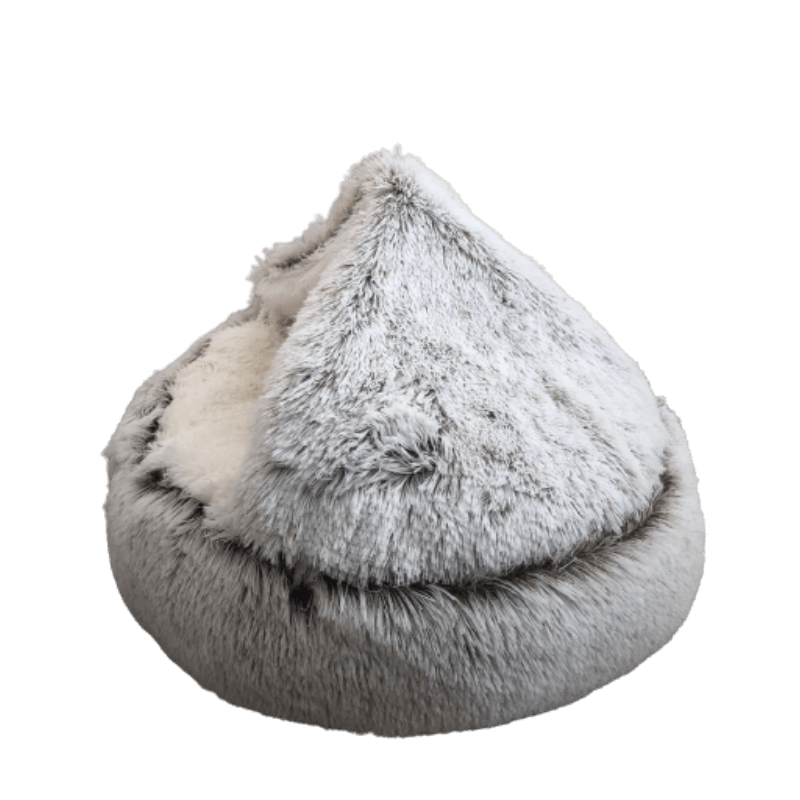Cama Iglu de pêlo Castanho claro - Conforto Dos Patudos