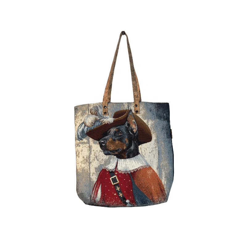 Bolsa de ombro padrão cão realeza