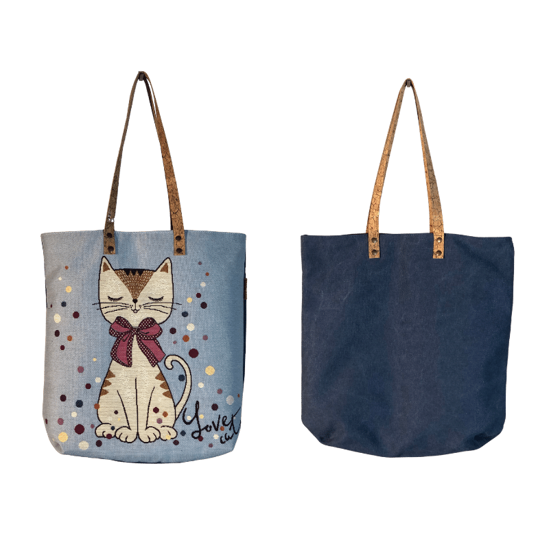 Bolsa de ombro padrão love cat