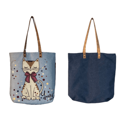 Bolsa de ombro padrão love cat