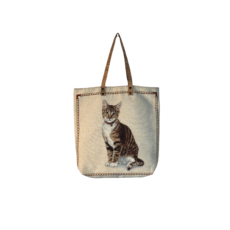 Bolsa de ombro padrão gato tigresa