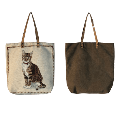 Bolsa de ombro padrão gato tigresa