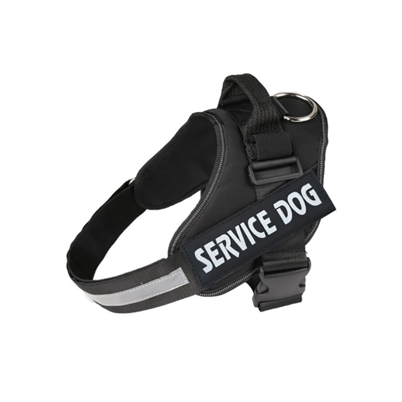 Peitoral/Coleira Arnês Service Dog Preto - Conforto Dos Patudos