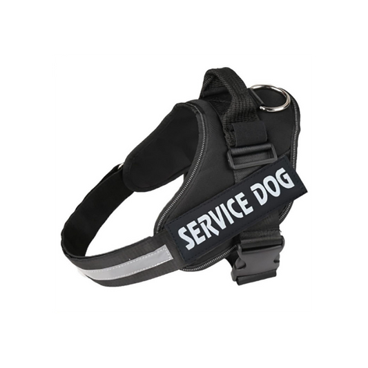 Peitoral/Coleira Arnês Service Dog Preto - Conforto Dos Patudos