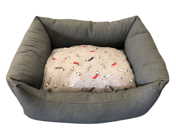Cama Retangular de Ganga Cinzenta (vários padrões) - Conforto Dos Patudos