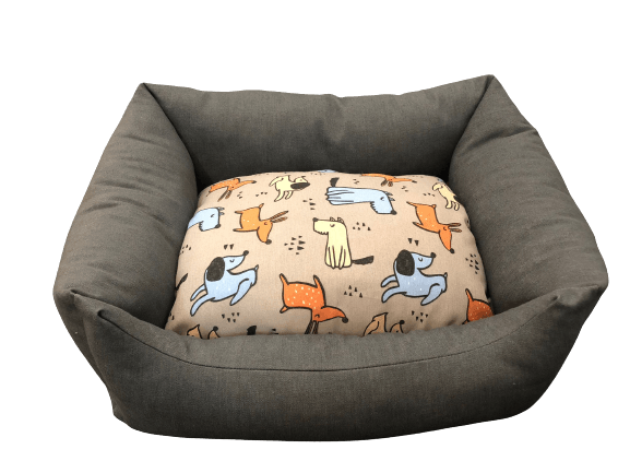 Cama Retangular de Ganga Cinzenta (vários padrões) - Conforto Dos Patudos